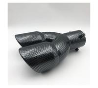 Car Exhaust Tip Pipe Car Modification Dual Pipe Exhaust Decoration Universal Thickened Version Outlet Tailpipe Muffler(Carbon straight)