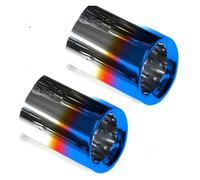 Car Exhaust Tip Pipe For BMW For X3 G01 For X4 G02 2019 2020 2021 2022 Stainless Steel Black/Silver Exhaust Tip Nozzle Car Accessories(Blue 2PCS)