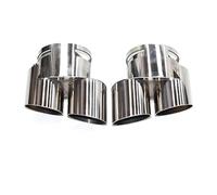 Car Exhaust Tip Pipe For BMW For X5 G05 For X6 G06 For X7 G07 2019-2025 Exhaust Pipe Upgrade Stainless Steel Black Inner Tube Muffler Decorative Cover Nozzle Tip(Silver)