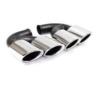Car Exhaust Tip Pipe Tail For Cayenne 2011-2014 Exhaust Modification Upgrade Quad Tailpipe 304 Stainless Steel Muffler Tip Nozzle(Silver B Short)