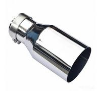 Car Exhaust Tip Right Angle Polished Stainless Steel Exhaust Tailpipe 2.5" Intake Nozzle 4" Port 9" Full-Length Silver(IN63-OUT101MM)