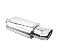 Car Exhaust Tip Stainless Steel 63mm Turbo Sound Boost Double Inlet Outlet Car Exhaust Muffler Pipes(G)
