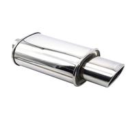 Car Exhaust Tip Stainless Steel 63mm Turbo Sound Boost Double Inlet Outlet Car Exhaust Muffler Pipes(E)