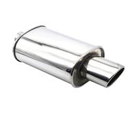 Car Exhaust Tip Stainless Steel 63mm Turbo Sound Boost Double Inlet Outlet Car Exhaust Muffler Pipes(F)