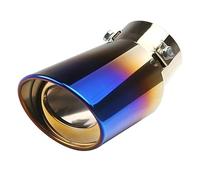 Car Exhaust Tip Stainless Steel Adjustable Universal Car Tailpipe Exhaust Tip(Blue Burnt Bending)