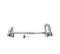 Car Exhaust Tip Stainless Steel Car Dual Exhaust Tip For VW For CC 2009-2018 Muffler Tips Up Quad Pipe Look Nozzle Tailpipe(Silver)