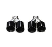 Car Exhaust Tip Tail Pipe 1 Pair Carbon Fiber Tailpipes Rear Bumper Quad Muffler Exhaust System For 5 Series For 535i For 535D For F10 For F11 For F18 For M5(Black)