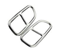 Car Exhaust Tip Tail Pipe For Mercedes For Benz CLA SL SLK Titanium Black Silver Car Tail Throat Exhaust Pipe Muffler Tip Cover Trims 2 Pcs Or 1 Sets Exhaust Pipe Tip Covers Trims(SILVER)