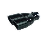 Car Exhaust Tip Universal 63mm Inlet Double-Barrel Rear Exhaust Tip Tail Pipe Muffler Black Titanium Outlet Stainless Steel Car Accessories(Black Z)