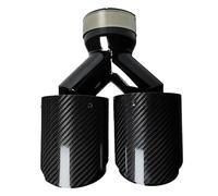 Car Exhaust Tip Universal Car Carbon Fibre Tail Throat Silence Y-Shaped Double Out Twill Glossy Exhaust Muffler Tip(73mm-101mm)