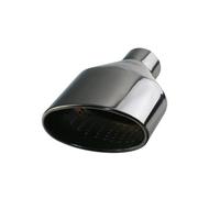 Car Exhaust Tip Universal Car Exhaust Tip For Stainless Steel Rolled Oval Outlet Slant End Pipe Tail Throat(Black right)