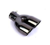 Car Exhaust Tip Universal Exhaust Tip Inlet 60mm Stainless Steel Double Outlet Car Double-Barrel Rear Tail Pipe Muffler Auto Accessories(Straight)