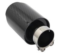 Car Exhaust Tip Universal Straight Stainless Black Car Glossy Carbon Fiber Muffler Tip Exhaust System Pipe(54mm-89mm)