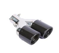 Car Exhaust Tip Universal Universal Tail Pipe Muffler Straight Exhaust System Fit use for AK Black Stainless Steel End Tips Car Accessories(80mm Double Tube 2pc)