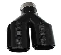Car Exhaust Tip Y Shape Double Exit Universal Stainless Black Exhaust Pipe Car Carbon Fiber Glossy Muffler Tip(Right 60mm-101mm)