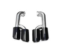 Car Exhaust Trim 2 Piece For Cayenne 957 2007-2010 Quad Exhaust Tip Muffler Tailpipe Nozzle End Pipe(Black)