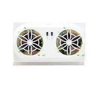 Car Exhaust - USB Powered Radiator, Window Vent Fan, Twin Solar Panels, Expels Hot Trapped Air, Auto Ventilation Cooling Device, Black Miniature Five Thousand RPM Unit