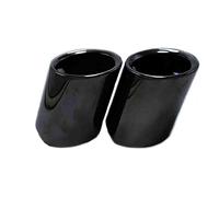 Car Exhaust Whistle Tip Muffler Tail Pipe 1pair Car Stainless Steel Muffler Tip Cover Exhaust Pipe For BMW 5 Series F10 F11 F18 F07 E39 E60 E61 525i 528i 530i 535d 535i (Color : Black)
