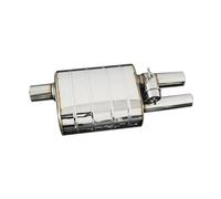 Car Exit Exhaust Pipe 2/2.36/2.5/2.75/3 Inch Universal Exhaust Muffler Single Inlet Double Outlet H Type Vacuum Cutout