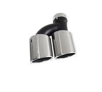 Car Exit Exhaust Pipe 2pcs/set Dual Out Stainless Steel Car Rear Exhaust Pipe For A4 For A5 For A6 A7 Up To For S4 S5 S6 S7 Black Muffler Tip 60mm Nozzle