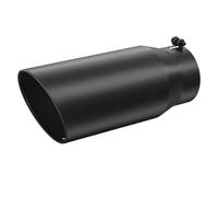 Car Exit Exhaust Pipe 4 Inch/10.16cm Inlet Black Exhaust Tip, 4" 5" Outlet 12" Long Powder Coated Stainless Steel Tailpipe