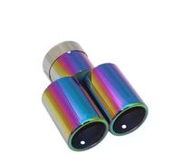 Car Exit Exhaust Pipe Car Styling Mufflers Exhaust Tail Throat Pipe Tip Flat Universal Straight Stainless Steel Multi-size Dual Outlet Muffler