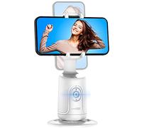Auto Tracking Phone Holder, Auto Face Tracking Tripod, Portable All-in-one Smart Selfie Stick 360 Rotation Fast Face & Object Tracking Cameraman Robot Mount for Phone Video Vlog Live Streaming(White)