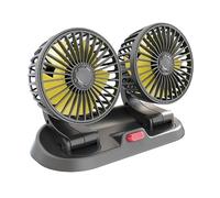 Car Fan,Dual Head USB Fans for Car, USB Powered Car Seat Fan, 360° Rotatable & 3 Strong Wind 12V Table Fans Adjustable for Vehicles SUV RV (Black)