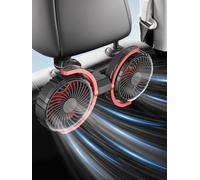 Car Fan for Backseat for Kids 360° Rotatable 12V/24V Dual Head Car Fans that Blow Cold Air 3 Speed Wind Low Noise with Locking Clip Suction Cup Cigarette Lighter Plug for Vehicles SUV RV Truck