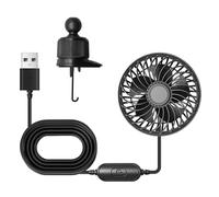 Car Fan - Mini 5V USB Plug And Play Fan 3 Speed Adjustable Car Vent Fans Powerful Air Circulation For Vehicle Cooling Trucks RV Boats Golf Carts Airplanes Camping