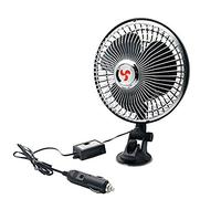 Car Fan, Riloer Portable Silent Cooling Fan for Travel Camping, with Cigarette Lighter Socket, 360 Rotation, Black (24V for Truck)