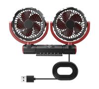 Car Fan Upgraded Double Head USB Fan For Car With Powerful Cooling 360 Rotatable 3 Speed Desk For Home Offices Usb Power