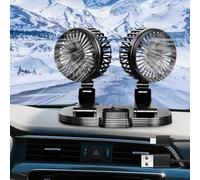 Car Fan, USB Fan for Car, Dual-Head Car Fans That Blow Cold Air with 360 Degree Rotation & 2 Speed, 5V 2A, Silent Cooling for Auto Van SUV RV Boat