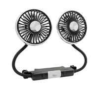 Car Fans For Back Seat,Double Headed Rechargeable Adjustable Cooling Unit,Car Seat Cooling Fan With LED Lighting | For Strollers, Travel, Camping, Beds, And Treadmills