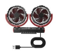 Car Fans That Blow Cold Air - Double Head Cooling Fan,USB Powered Adjustable 360 Degree Rotation Quiet Cooling Device for Pet Kids Travel