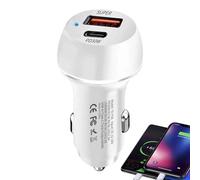 Car Fast Charger - Double Port USB Adapter, 60W Quick Charge | Portable PD Type-C Car Charger, Fast Charging Plug for Smartphone, Compact Vehicle Power Accessory for Daily Driving, Outdoor