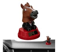 Car Figurines - Small Solar Shaking Ornament - Car Animal Dashboard Wobble Figure - for Vehicle Truck SUV Sedan Desk Shelf Window Party Home Office