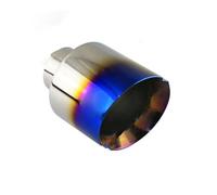 Car Finish Tailpipe Automobile Muffler Modified Tail Pipe 63mm Universal Exhaust Tip 114mm Slant Round Outlet Stainless Steel(B)