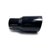 Car Finish Tailpipe For Benz Series Car Modified Stainless Steel Glossy Black Exhaust Pipe Universal Bevel Edeg Shiny Muffler Tip 1Piece(ID 54mm-OD 89mm)