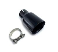 Car Finish Tailpipe For Mazda Series Car Modified Stainless Steel Glossy Black Exhaust Pipe Universal Bevel Edeg Shiny Muffler Tip 1Piece(ID 57mm-OD 76mm)