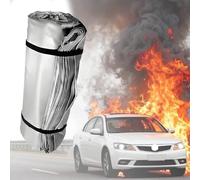 Car Fire Blanket,Car Fire Blanket for Electric Vehicles, Fiberglass + Double-Sided Silicone Survival Safe Blankets, Vehicle Accident for Garage and Car Battery Fires 6×9m/19.7×29.5ft