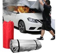 Car Fire Blanket, Emergency Fire Extinguisher Blanket for Electric Vehicles, Double-Sided Silicone, Heat Resistant up to 1100°C, Large 4x6m for Parking Lots