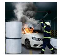 Car Fire Blanket with Carry Bag, 1100°C Reusable Emergency Fire Suppression Blanket, Double-Sided Silicone Coating - Fire-Resistant Tarpaulin Cover, for Electric Vehicle Truck(6x9m/19.7x29.5ft)
