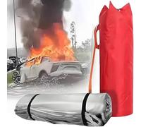 Car Fire Rescue Blanket, Double-Sided Silicone Coating, Reusable Up to 1100°C, Essential Safety Gear for Vehicle Battery Engine Fires, 3x4m Size