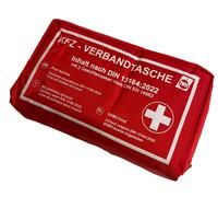 Car First Aid Kit Red DIN 13164:2022 - Compact Vehicle Emergency Medical Kit