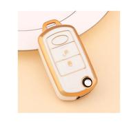Car Flip Key Case Cover Shell For Range For Rover For Sport LR3 For Discovery 3 3Buttons Portected Fob Bag(Gold White)