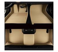 Car Floor Liners For Citroen For C5 2010-2016 Interior Accessories Striped Pu Leather 5D Car Floor Mat Carpet Floor Matts Car(Beige 5 Seat)