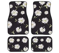 Car Floor Mat Daisy Floral 4 Pcs/Set Car Decorative Mats Travel Car Rubber MatsVan Accessories