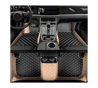 Car Floor Mat Leather PU Car Floor Mat For Skoda For Rapid 2013 2014 2015 2016 2017 2018 2019 2020 Non-Slip Waterproof interior(Beige Black)
