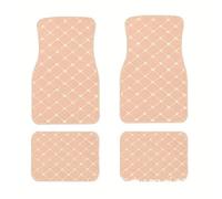 Car Floor Mats 4 PCS Universal Leather Waterproof Foot Pad Protector Front And Rear Mats Set Accessories Foot Pad Protector Carpet(Beige)